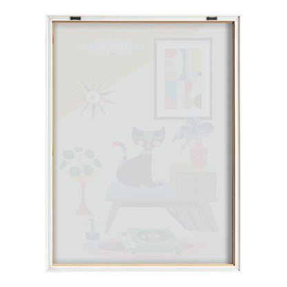 Record Player Cat Framed Wall Art Print