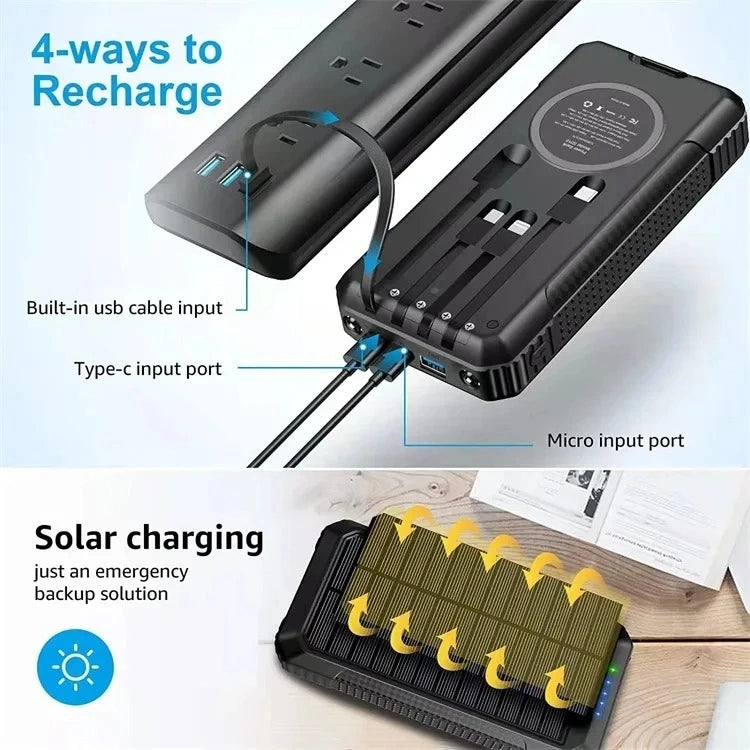 four ways to recharge solar powered phone charger