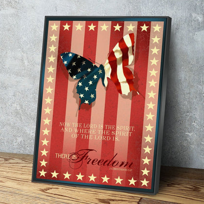Freedom Wings 2 Corinthians 3:17 scripture canvas wall art