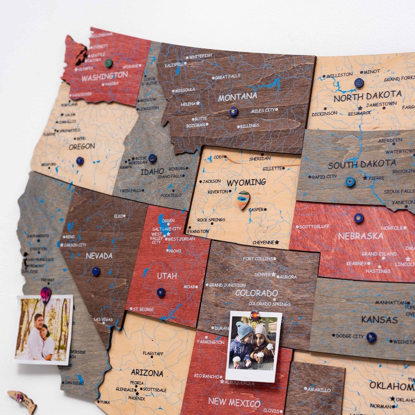 Wood 3D USA Map Wall Art - Fusion