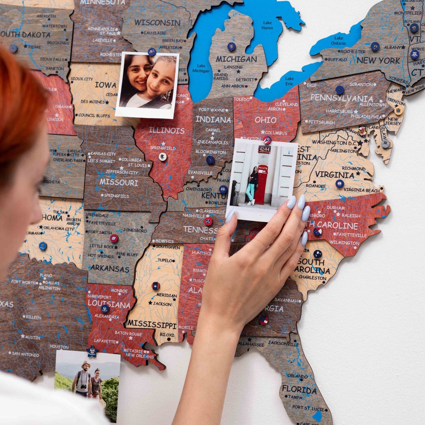 Wood 3D USA Map Wall Art - Fusion