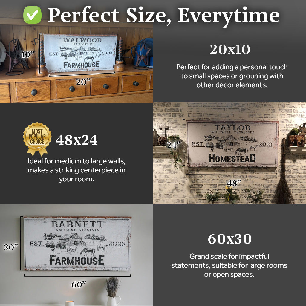 Rustic Farmhouse Personalized Sign II Canvas Wall Art