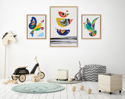 Family Tree, Bird of Peace and Peace Dove Framed Canvas Art Set