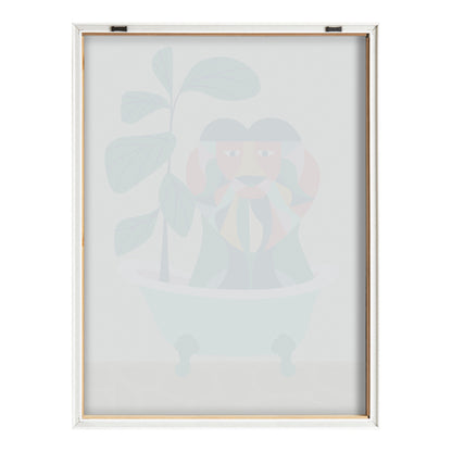 Blake Mid Century Modern Lion in Bathtub Framed Printed Glass by Rachel Lee of My Dream Wall