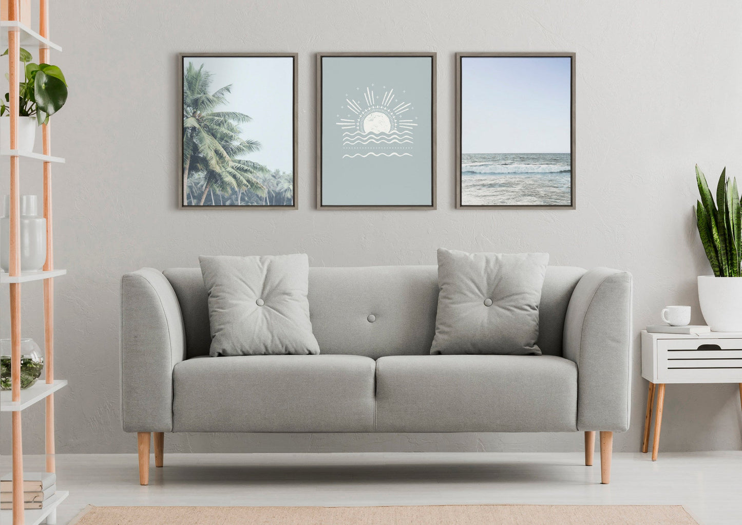Tropical Surf Beach Framed Canvas Wall Art