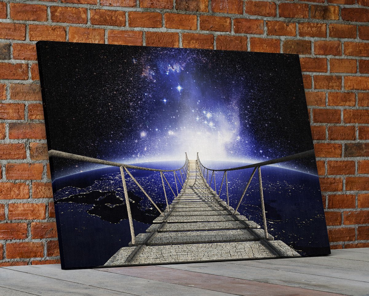Galaxy walk in space canvas wall art framed decor