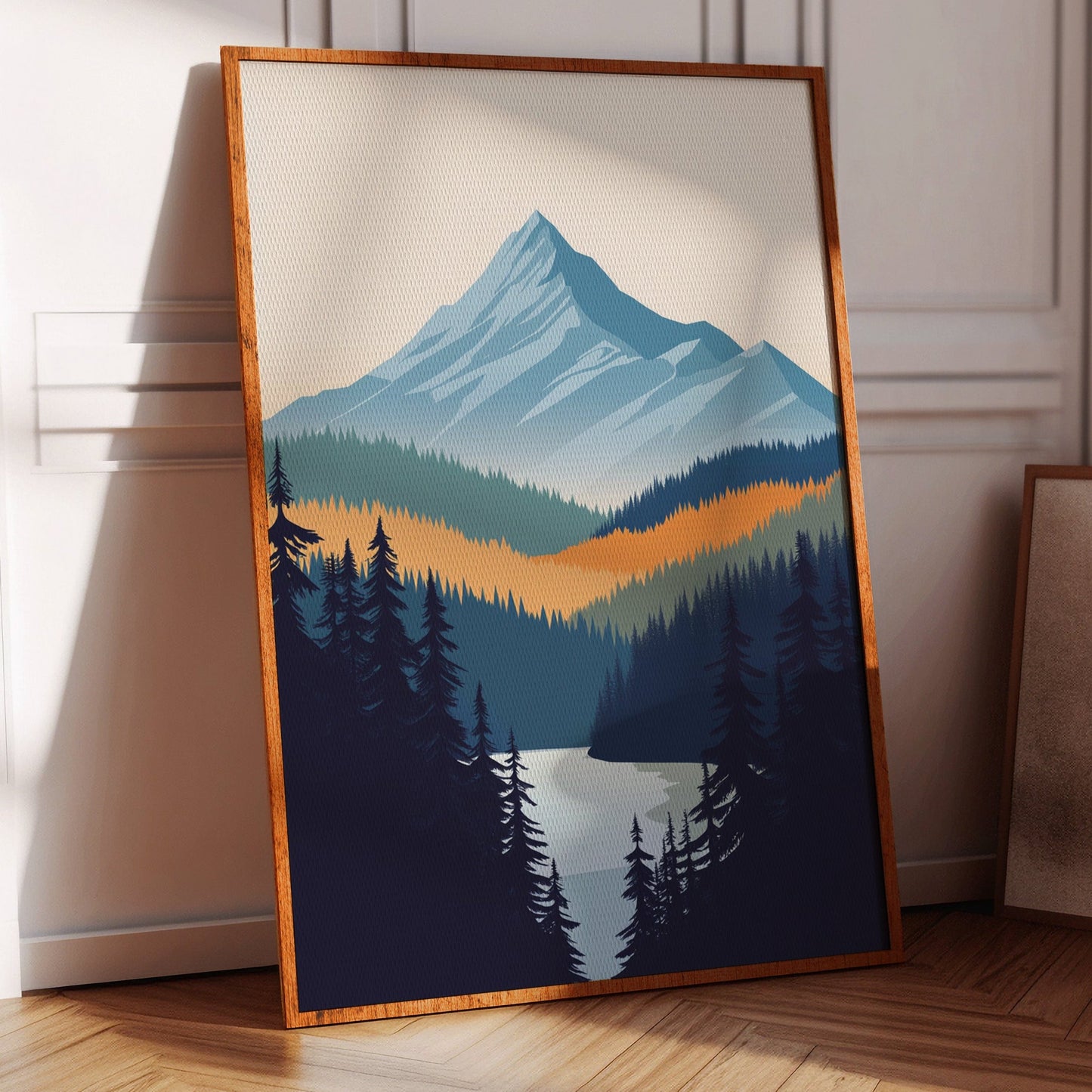 Serene Peaks modern mountain landscape print