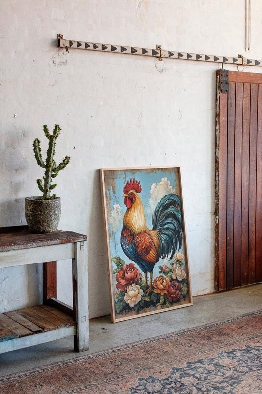 Rustic Rooster Reverie - Farmhouse Wall Art Print
