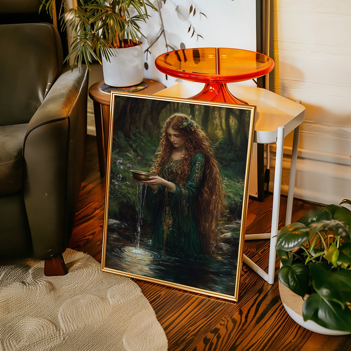Glimmers in the Forest Stream Wall Art Print