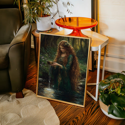 Glimmers in the Forest Stream Wall Art Print