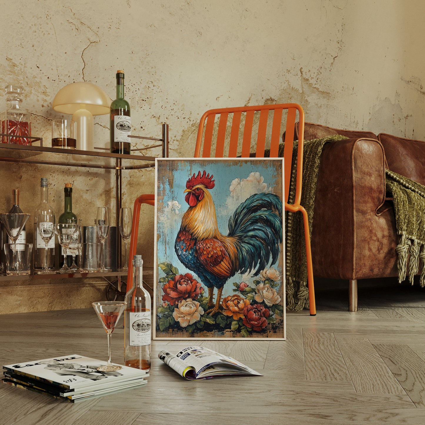 Rustic Rooster Reverie - Farmhouse Wall Art Print