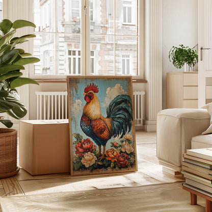 Rustic Rooster Reverie - Farmhouse Wall Art Print