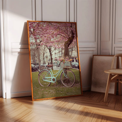 Cherry Blossom Bicycle Spring Wall Art Print