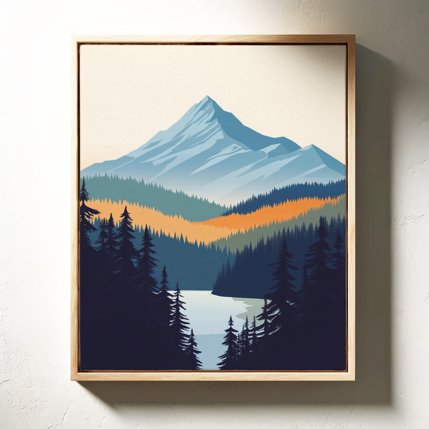 Serene Peaks Modern Mountain Landscape Print