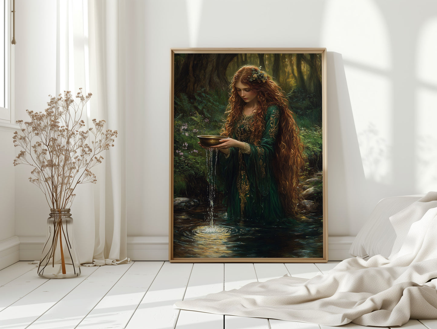 Glimmers in the Forest Stream Wall Art Print