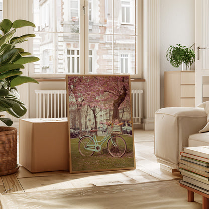 Cherry Blossom Bicycle Spring Wall Art Print