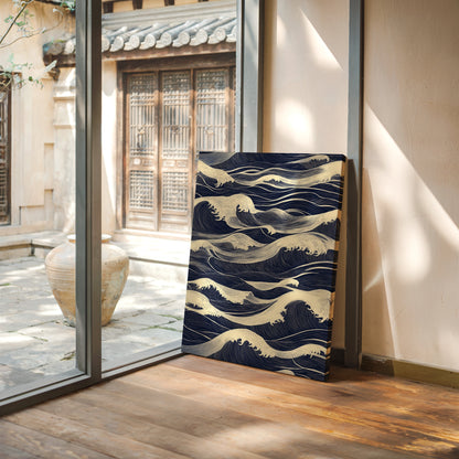 Ocean Waves Japandi Wall Art Print