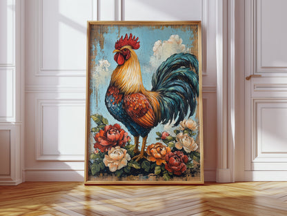 Rustic Rooster Reverie - Farmhouse Wall Art Print