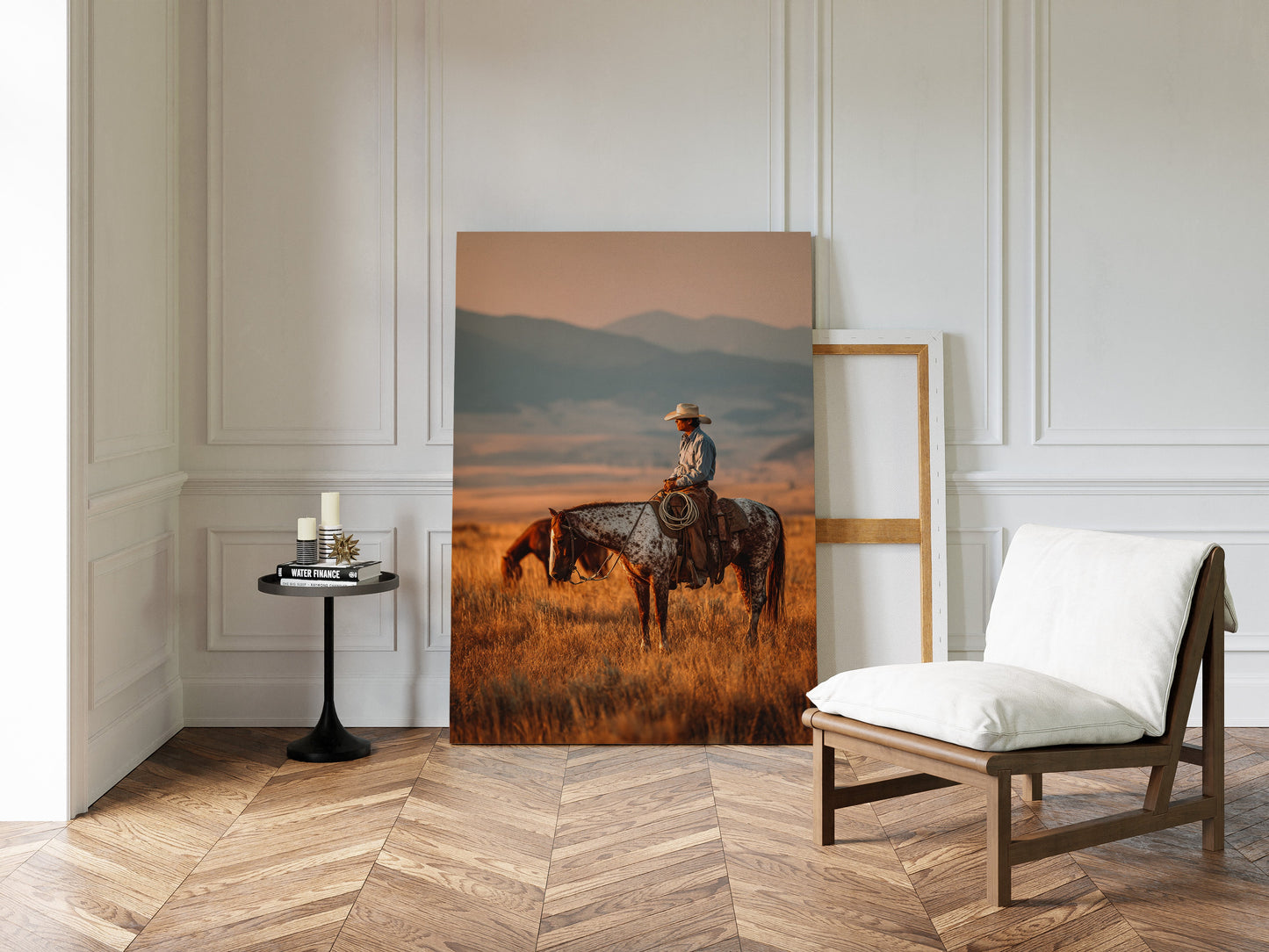 Sunlit Prairie Cowboy Western Wall Art Print