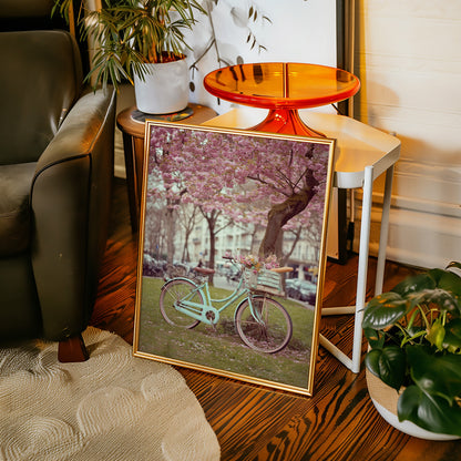 Cherry Blossom Bicycle Spring Wall Art Print
