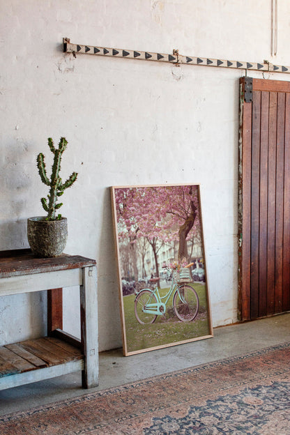 Cherry Blossom Bicycle Spring Wall Art Print