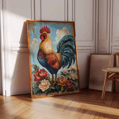 Rustic Rooster Reverie - Farmhouse Wall Art Print