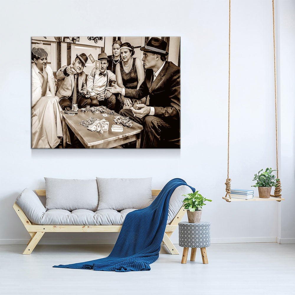 Gangsters Canvas Wall Art, Man Cave Decor