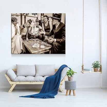 Gangsters Canvas Wall Art, Man Cave Decor