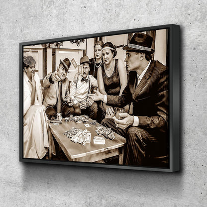 Gangsters canvas wall art for man cave and bar decor