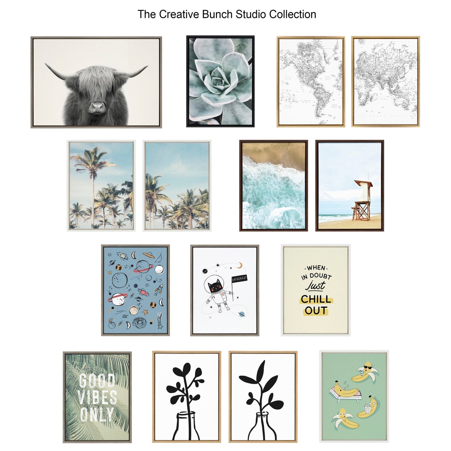 Coastal Ocean Waves Canvas Wall Art Set by The Creative Bunch Studio