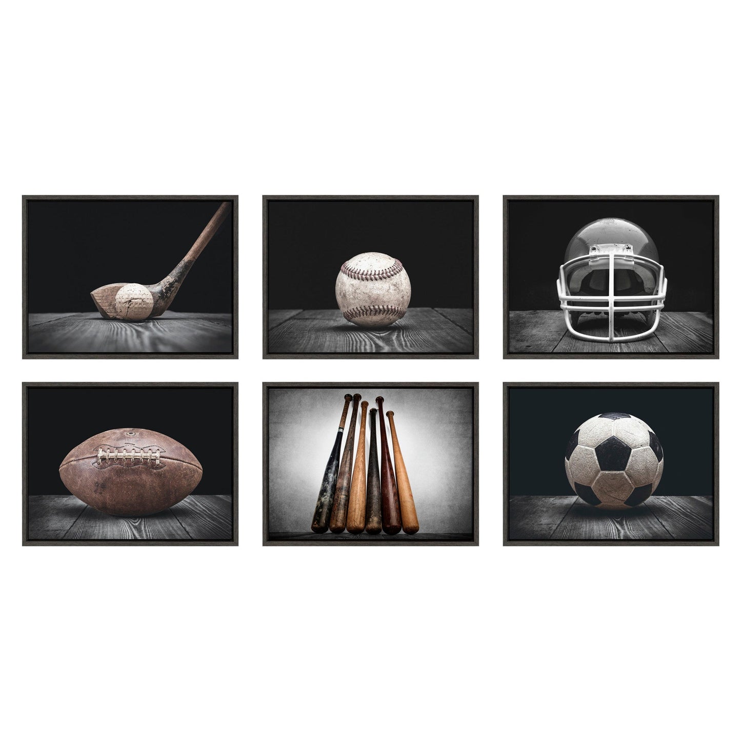 Vintage Soccer Ball Framed Canvas Wall Art