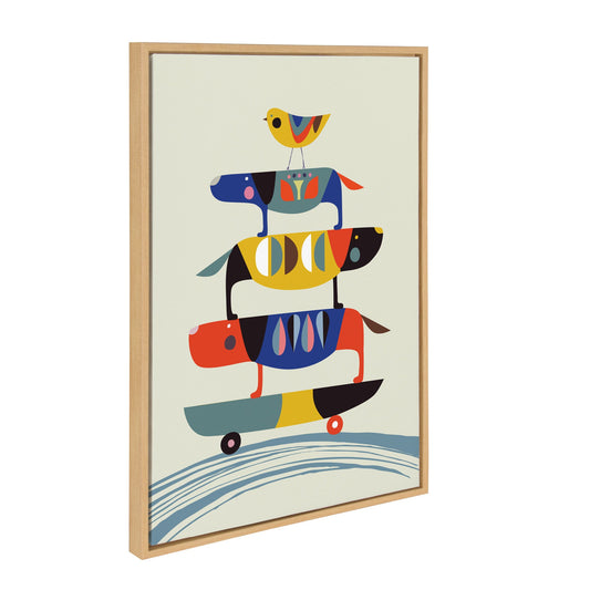 Sylvie Skate Dog Framed Canvas by Rachel Lee of My Dream Wall