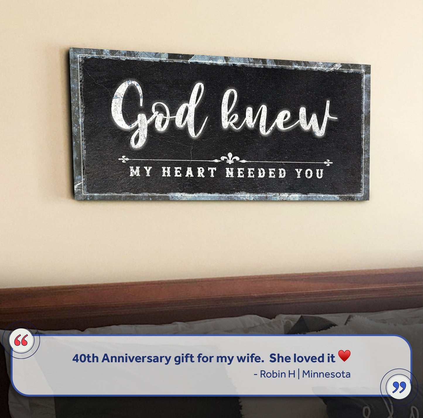 God Knew Canvas Wall Art - Inspirational Faith Sign
