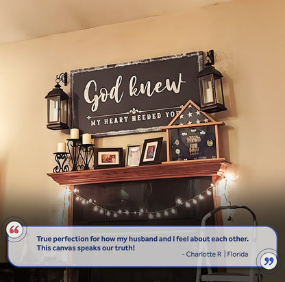 God Knew Canvas Wall Art - Inspirational Faith Sign