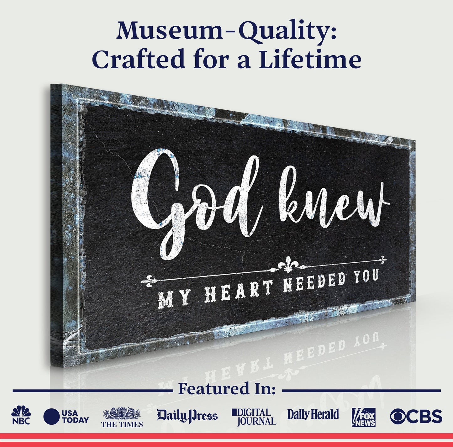 God Knew Canvas Wall Art - Inspirational Faith Sign