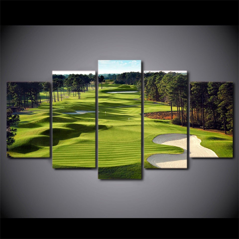Golf course five-piece gallery-wrapped canvas wall art set