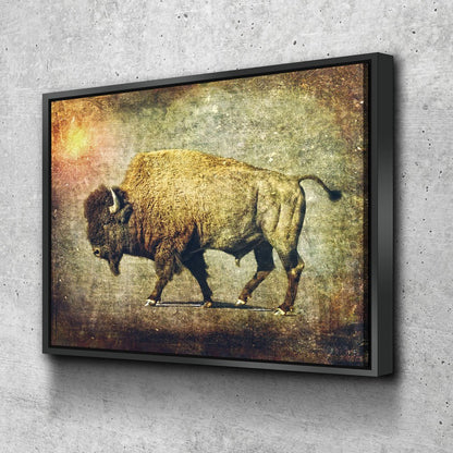Great Buffalo canvas wall art, rustic ranch-style decor