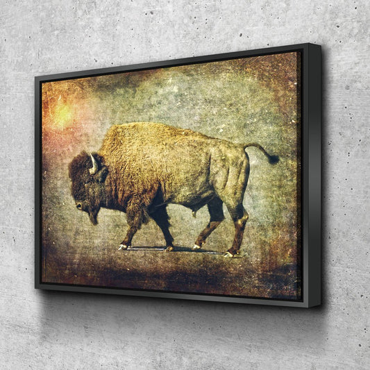 Great Buffalo canvas wall art, rustic ranch-style decor