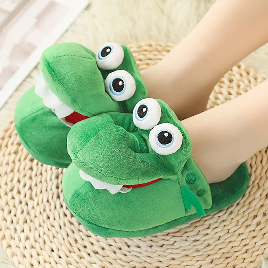 green crocodile slippers with moving mouth