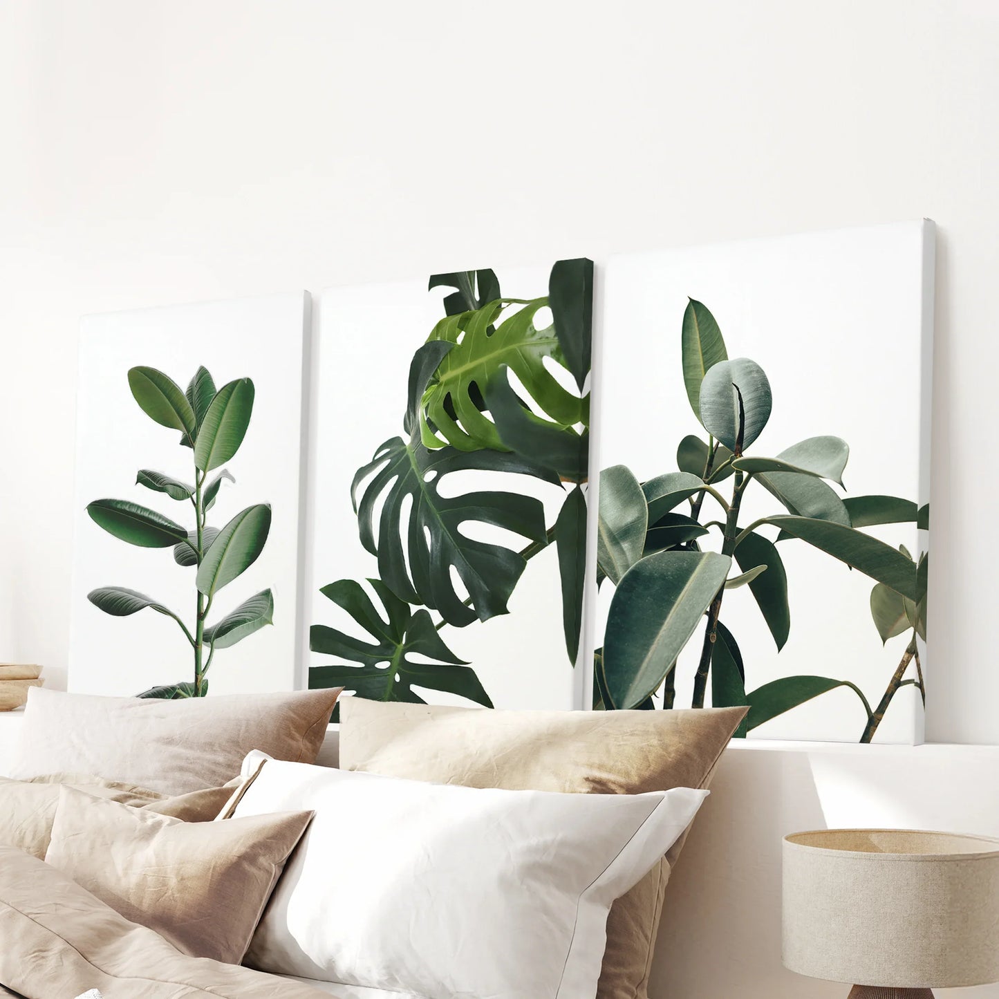 Tropical Botanical Wall Art Set of 3 Monstera Prints