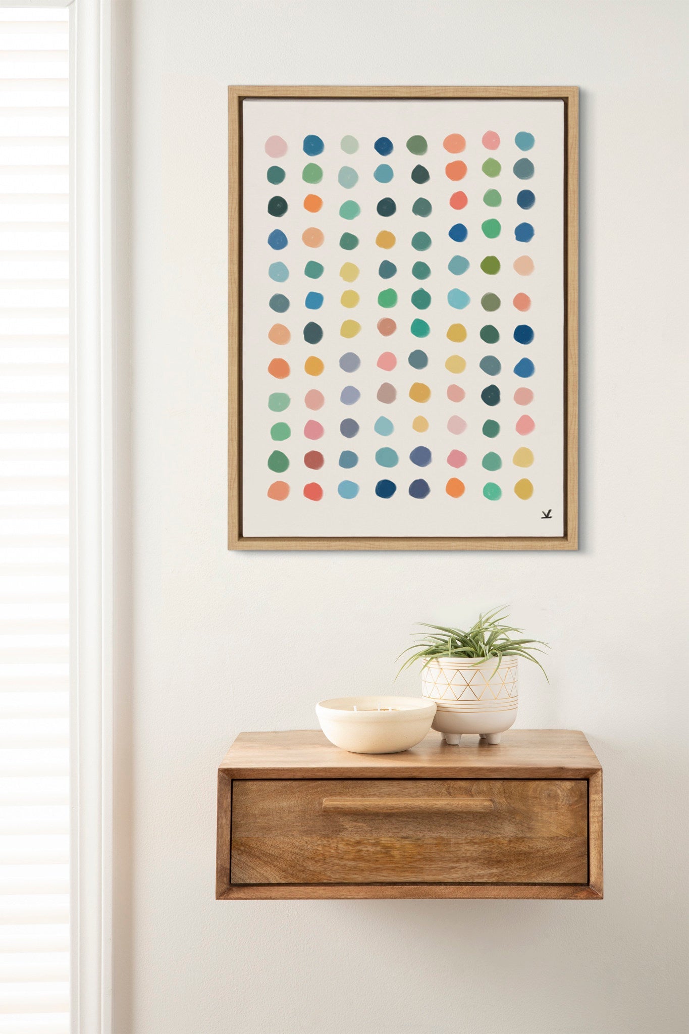 Meditation 3 Dotted Abstract Framed Canvas
