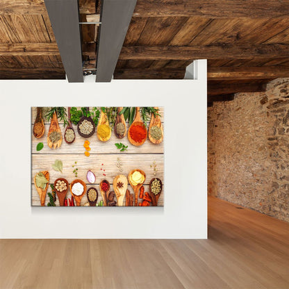 Herbs and spices kitchen canvas wall art