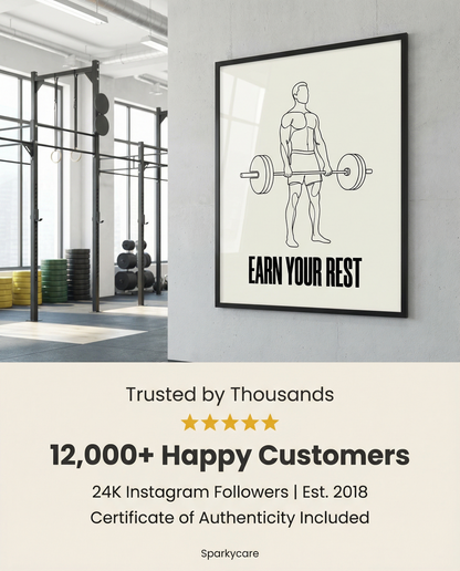 Earn Your Rest - Minimalist Deadlift Gym Poster