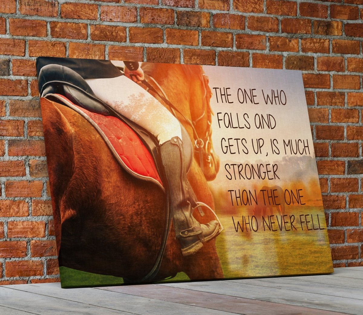 Horse inspirational quote canvas wall art framed for rustic decor