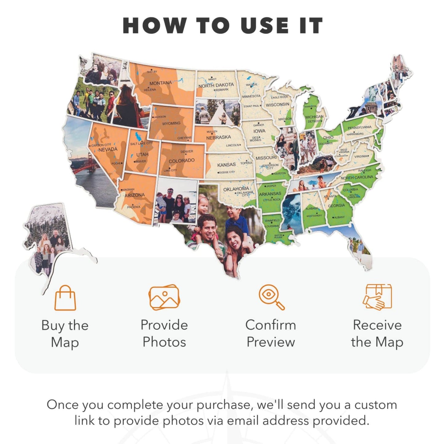 Wood USA Photo Map Wall Art