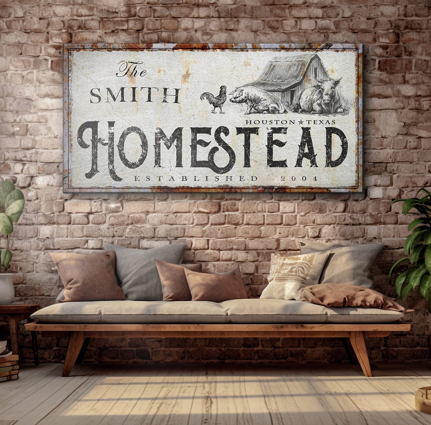 Personalized Homestead Canvas Sign