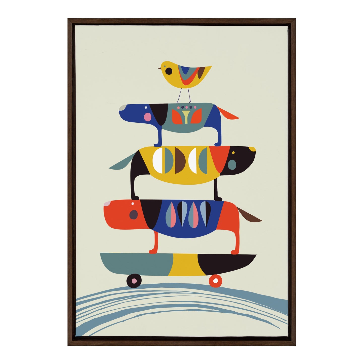 Sylvie Skate Dog Framed Canvas by Rachel Lee of My Dream Wall