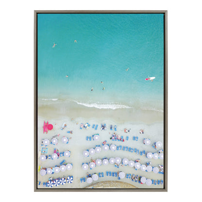 Coastal Swimmers Overhead Framed Canvas Wall Art
