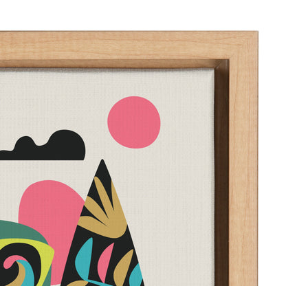 Mid Century Modern Surf Koala Framed Canvas Wall Art