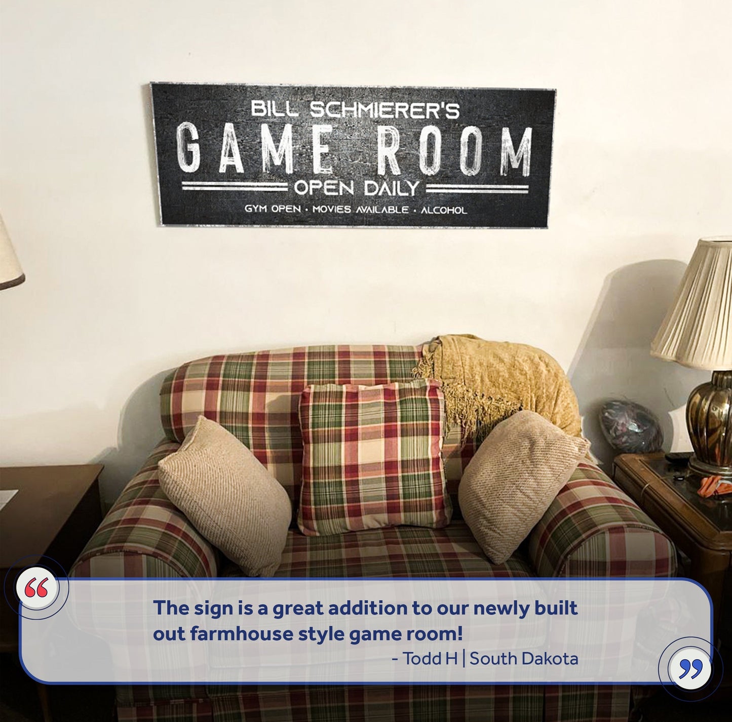 Family Game Room Personalized Canvas Sign